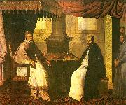Francisco de Zurbaran st. bruno in conversation with pope urban oil painting artist